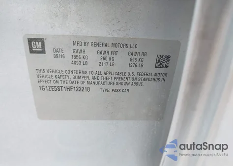 2017 Chevrolet Malibu 1Lt from USA, damaged, VIN 1G1ZE5ST1HF122218